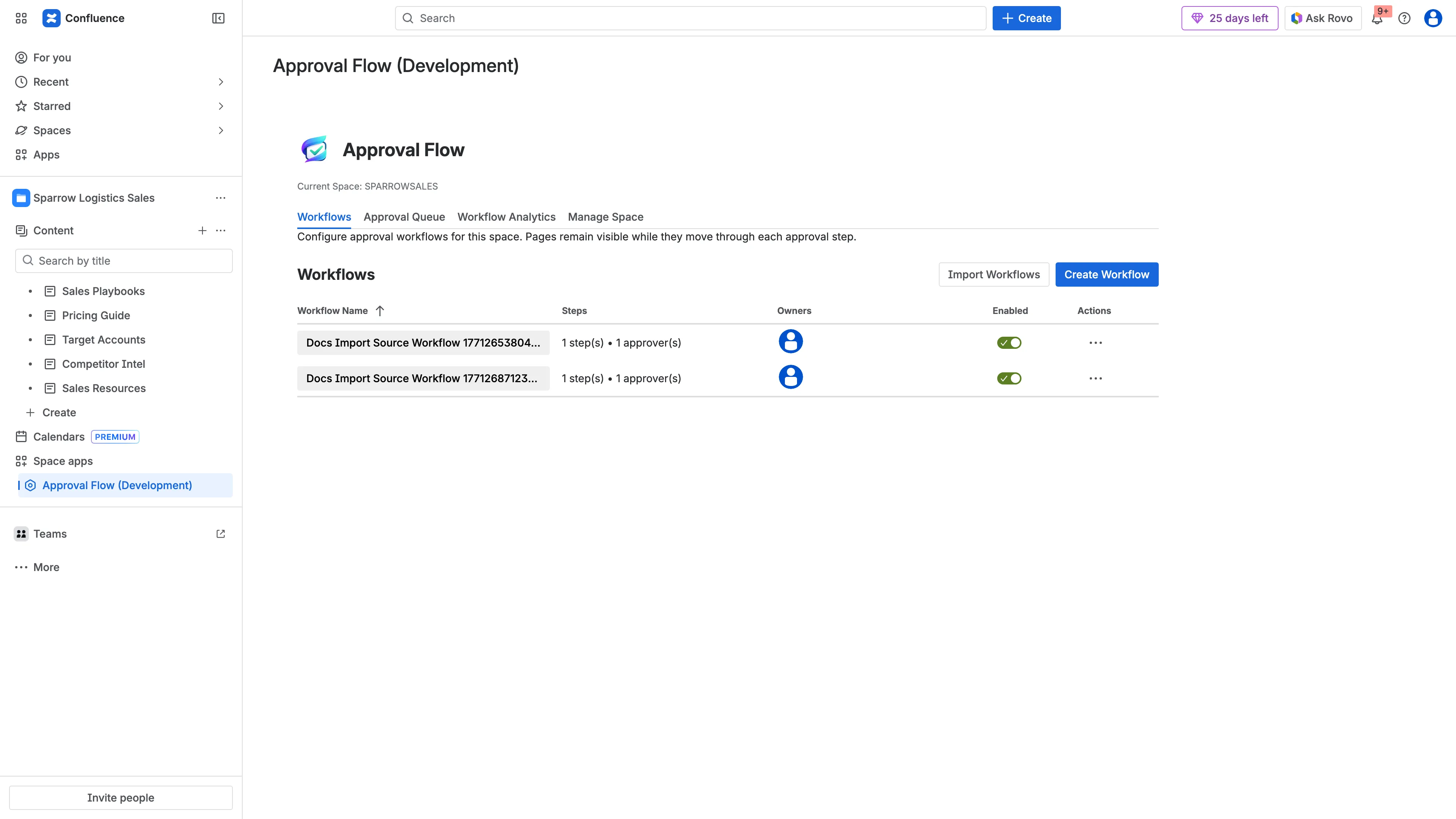 Source workflow created