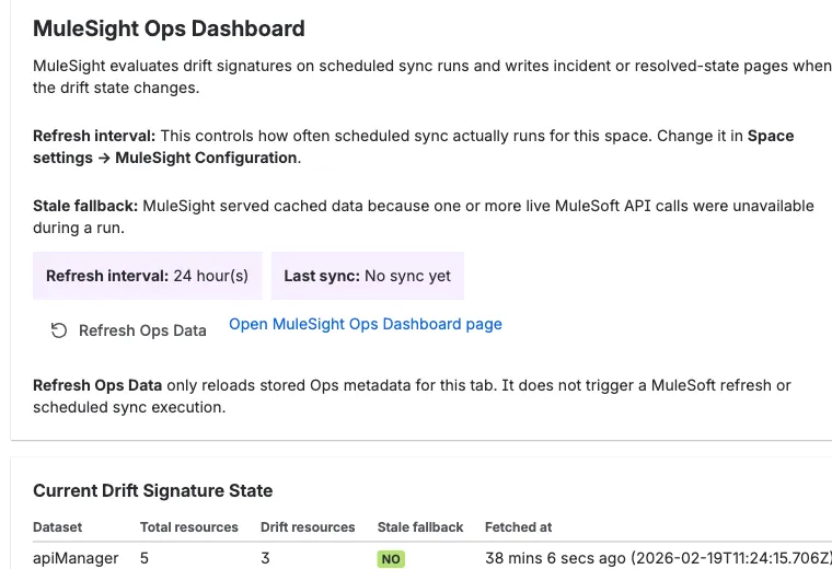 Ops metadata and signature table (focused)