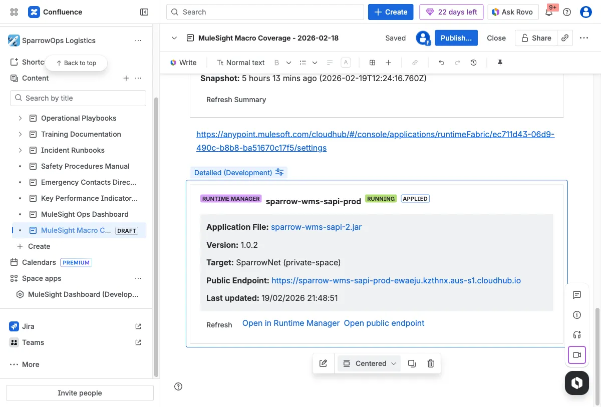 Runtime detailed + compact row